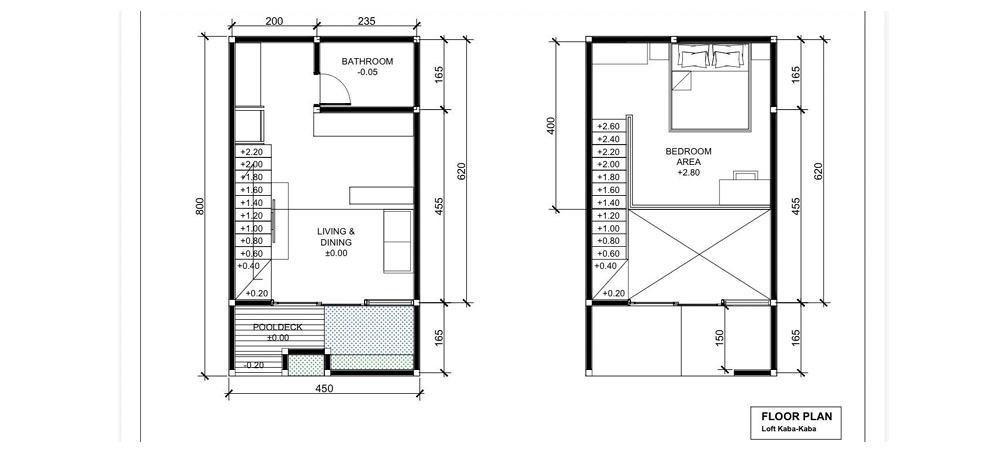 Plan architecte RDC + R+1 mezzanine